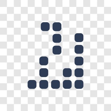 Tetris simgesi. Eğlence ve Arcade koleksiyonundan şeffaf arka plan üzerinde şık Tetris logo kavramı