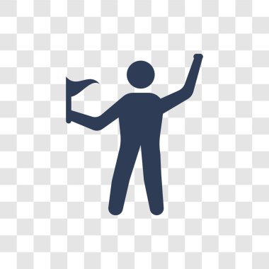 insan başarılı. Trendy başarılı insan logo kavramı duygular koleksiyonundan şeffaf arka plan üzerinde