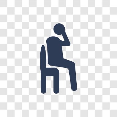 yalnız insan kutsal kişilerin resmi. Trendy yalnız insan logo kavramı duygular koleksiyonundan şeffaf arka plan üzerinde