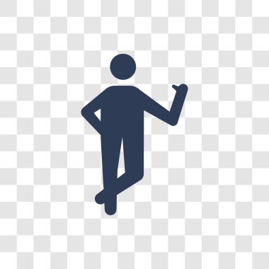 kendine güvenen insan kutsal kişilerin resmi. Trendy kendine güvenen insan logo kavramı duygular koleksiyonundan şeffaf arka plan üzerinde