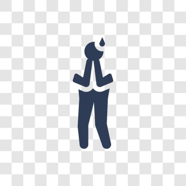 heyecanlı insan kutsal kişilerin resmi. Trendy heyecanlı insan logo kavramı duygular koleksiyonundan şeffaf arka plan üzerinde