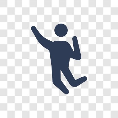 mutlu insan kutsal kişilerin resmi. Son moda mutlu insan logo kavramı duygular koleksiyonundan şeffaf arka plan üzerinde