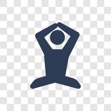 rahatlamış insan kutsal kişilerin resmi. Trendy rahatlamış insan logo kavramı duygular koleksiyonundan şeffaf arka plan üzerinde