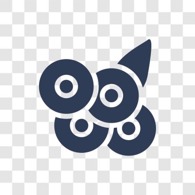 Yaban mersini simgesi. Meyve ve sebze koleksiyonundan şeffaf arka plan üzerinde trendy yaban mersini logo kavramı