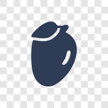 Mango simgesi. Meyve ve sebze koleksiyonundan şeffaf arka plan üzerinde trendy Mango logo kavramı