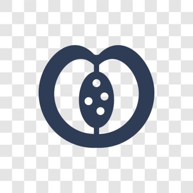 Şeftali simgesi. Meyve ve sebze koleksiyonundan şeffaf arka plan üzerinde trendy şeftali logo kavramı