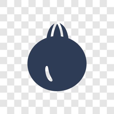 Nar simgesi. Meyve ve sebze koleksiyonundan şeffaf arka plan üzerinde trendy nar logo kavramı