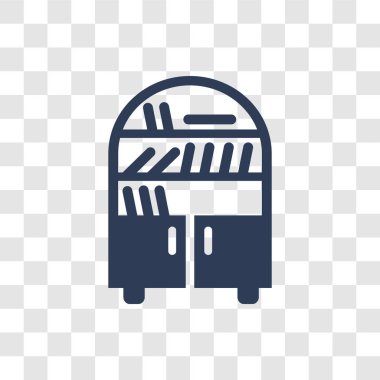 Kitaplık simgesi. Trendy kitaplık logo kavramı mobilya ve ev koleksiyonundan şeffaf arka plan üzerinde