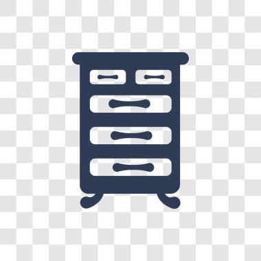 Çekmeceli simgesi. Trendy çekmeceli logo kavramı mobilya ve ev koleksiyonundan şeffaf arka plan üzerinde