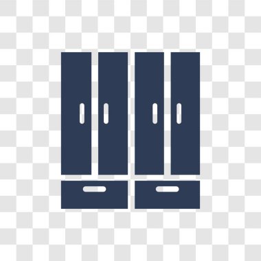 Dolap simgesi. Trendy dolap logo kavramı mobilya ve ev koleksiyonundan şeffaf arka plan üzerinde