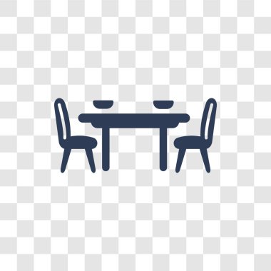 Yemek Masası simgesi. Trendy yemek masası logo kavramı mobilya ve ev koleksiyonundan şeffaf arka plan üzerinde