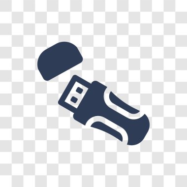Pendrive ile kapak simgesi. Kapak logo konsepti üzerinde donanım koleksiyonundan şeffaf arka plan ile trendy Pendrive