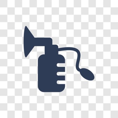 Göğüs Pompası simgesi. Trendy meme pompası logo kavramı sağlık ve tıp koleksiyonundan şeffaf arka plan üzerinde