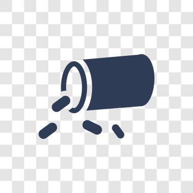 İlaçlar simgesi. Modaya uygun ilaçlar logo kavramı sağlık ve tıp koleksiyonundan şeffaf arka plan üzerinde