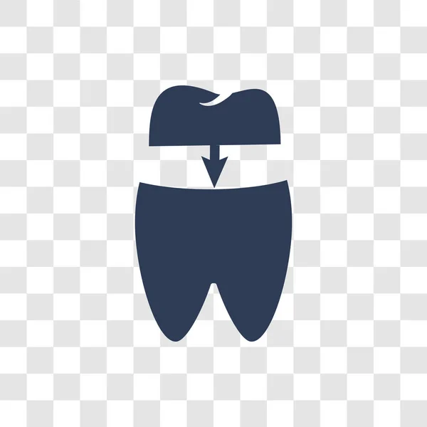 Піктограма Заповнення Зубів Концепція Логотипу Заповнення Модного Зуба Прозорому Тлі — стоковий вектор