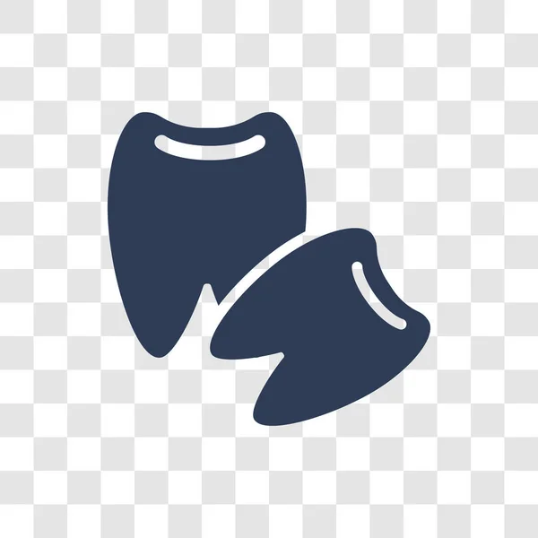 親知らずのアイコン トレンディな親知らず歯医者コレクションから透明な背景にロゴのコンセプト — ストックベクタ