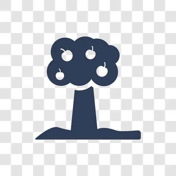 Εικονίδιο Δέντρο Φρούτα Μοντέρνα Οπωροφόρων Δέντρων Λογότυπο Έννοια Διαφανές Φόντο — Διανυσματικό Αρχείο