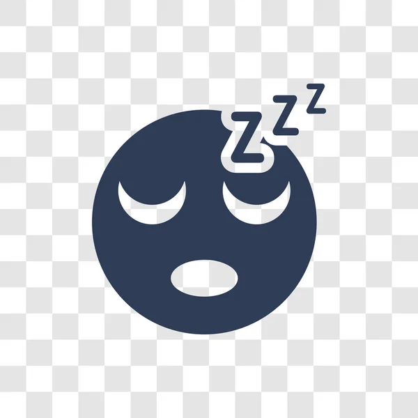 Икона Смайликов Сна Концепция Логотипа Trendy Sleep Emoji Прозрачном Фоне — стоковый вектор