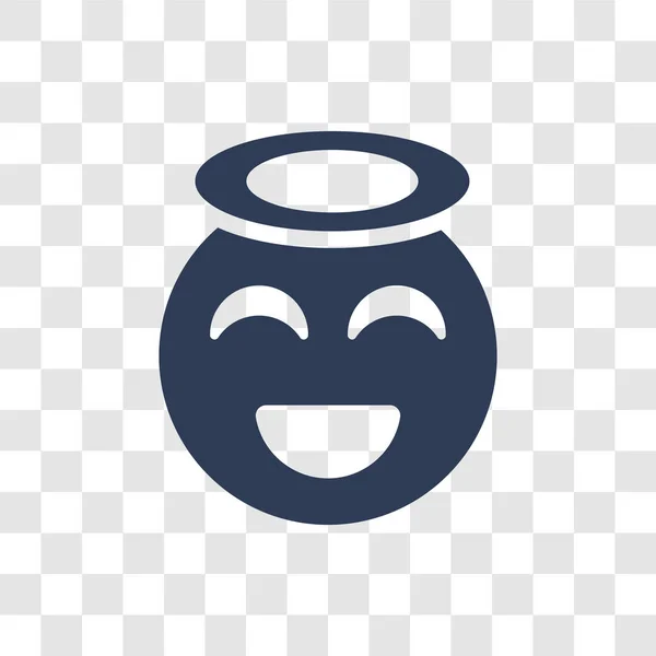 Sourire Avec Icône Halo Emoji Sourire Mode Avec Concept Logo — Image vectorielle