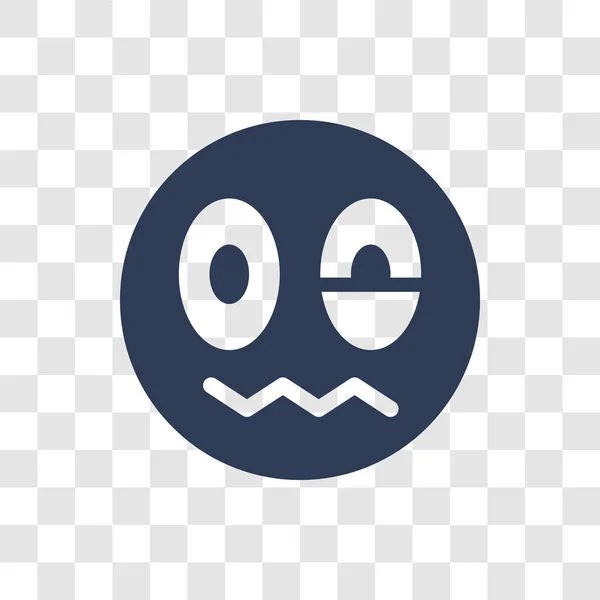 Icona Emoji Stressante Trendy Stress Emoji Logo Concept Sfondo Trasparente — Vettoriale Stock