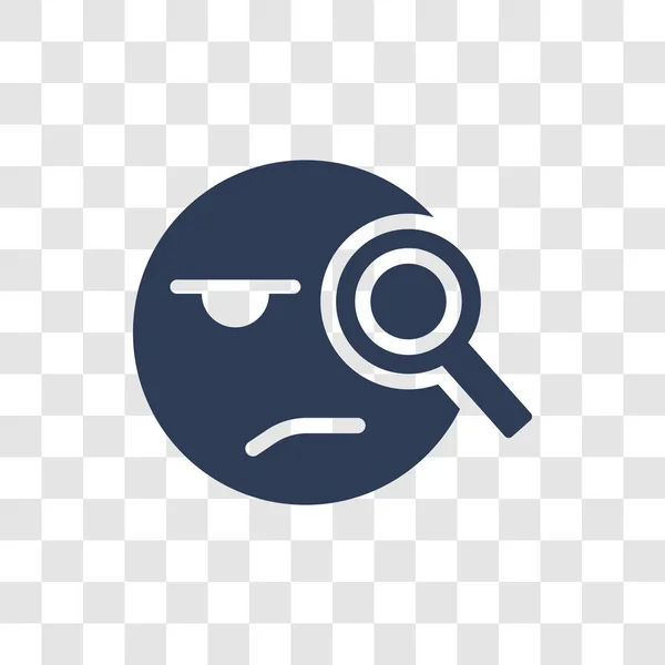 Gyanús Emoji Ikonra Trendi Gyanús Emoji Logo Fogalom Átlátszó Háttér — Stock Vector