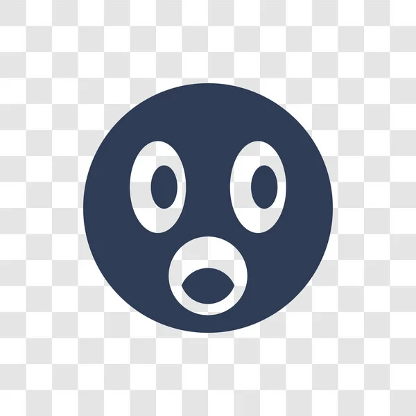 Förvånad Över Emoji Ikonen Trendiga Surprised Emoji Logotyp Koncept Transparent — Stock vektor