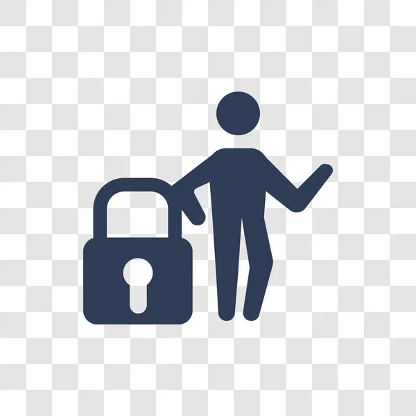 Ikona Bezpieczne Koncepcja Modny Bezpieczne Logo Ludzki Przezroczystym Tle Kolekcji — Wektor stockowy
