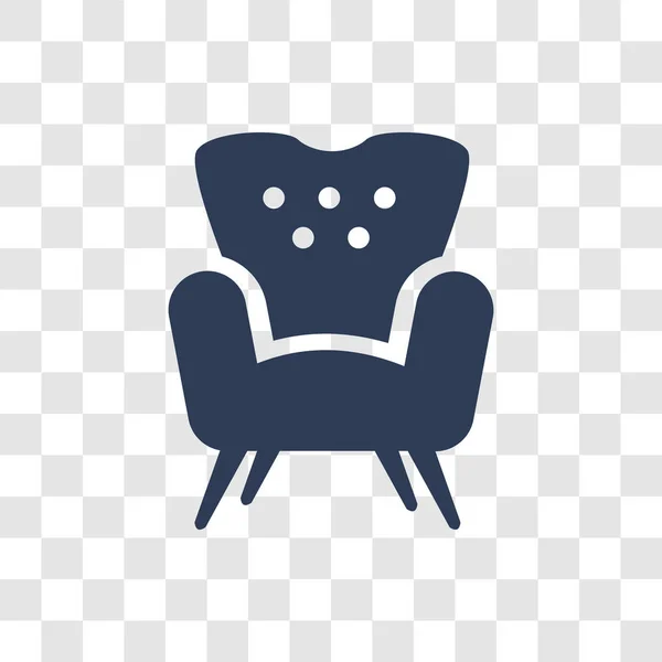 アームチェアのアイコン 家具や家庭用のコレクションから透明な背景にトレンディな肘掛け椅子ロゴのコンセプト — ストックベクタ