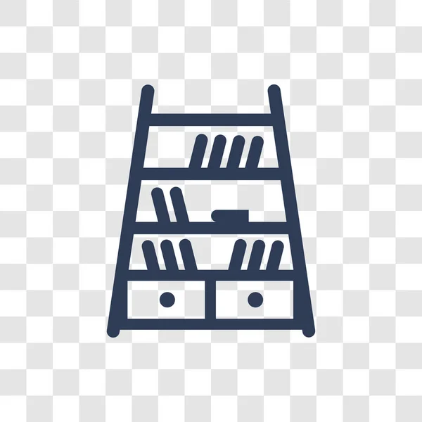 Bücherregalsymbol Trendiges Buchregal Logo Konzept Auf Transparentem Hintergrund Aus Möbeln — Stockvektor