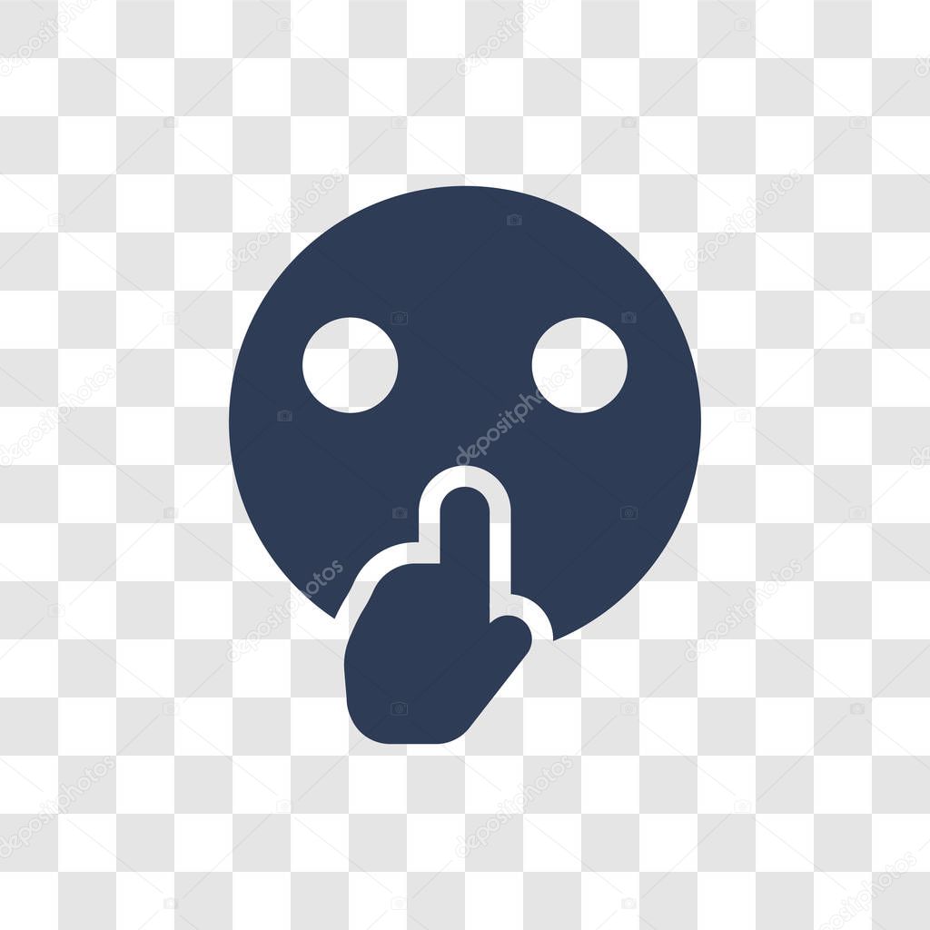 Shushing emoji icon. Trendy Shushing emoji logo concept on transparent background from Emoji collection