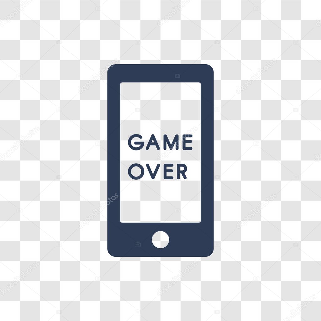 Game over icon. Trendy Game over logo concept on transparent background from Entertainment and Arcade collection