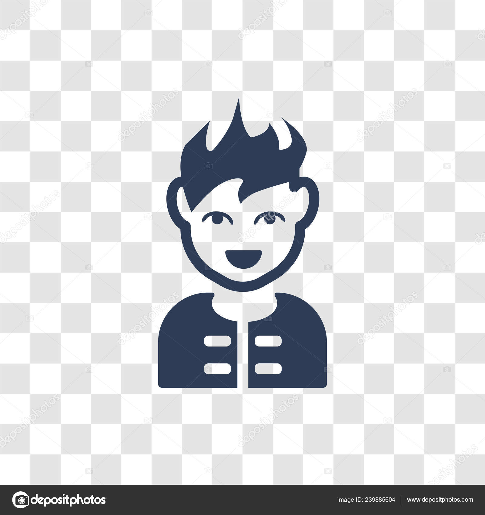 Man Face Spiky Hair Icon Trendy Man Face Spiky Hair Stock Vector