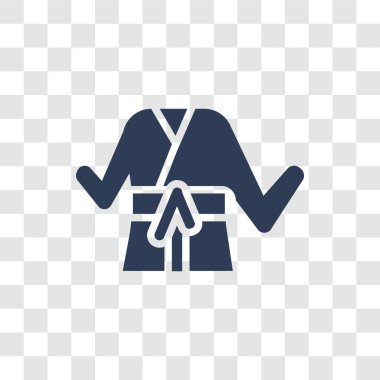 Hasta bornoz simgesi. Trendy hasta bornoz logo kavramı sağlık ve tıp koleksiyonundan şeffaf arka plan üzerinde