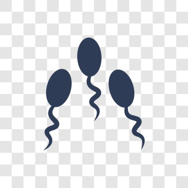 Sperm simgesi. Sağlık ve tıp koleksiyonundan şeffaf arka plan üzerinde trendy Sperm logo kavramı