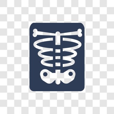 X ışını simgesi. Trendy X ray logo kavramı sağlık ve tıp koleksiyonundan şeffaf arka plan üzerinde