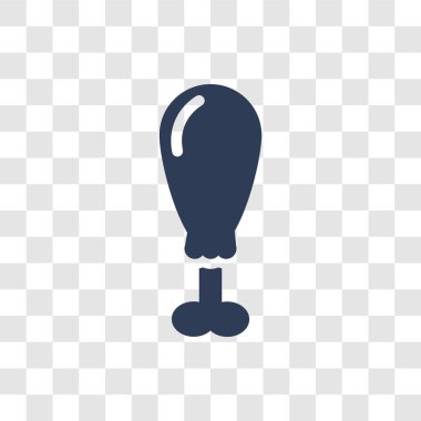 Tavuk bacağı simgesi. Trendy tavuk bacak logo kavramı otel ve restoran koleksiyonundan şeffaf arka plan üzerinde