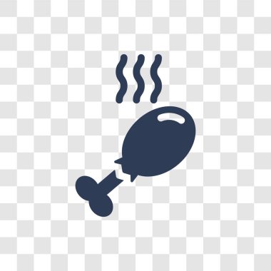 Kızarmış tavuk simgesi. Trendy kızarmış tavuk logo kavramı otel ve restoran koleksiyonundan şeffaf arka plan üzerinde