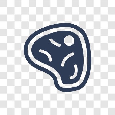 Et simgesi. Otel ve restoran koleksiyonundan şeffaf arka plan üzerinde trendy et logo kavramı