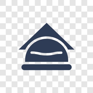 Peçete simgesi. Otel ve restoran koleksiyonundan şeffaf arka plan üzerinde trendy peçete logo kavramı