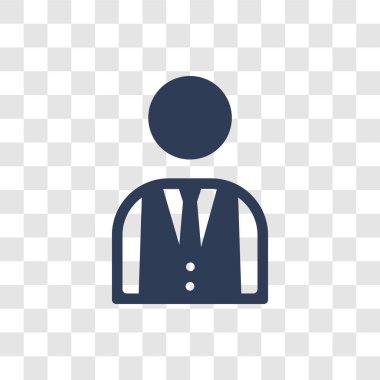 Hizmetçi simgesi. Otel ve restoran koleksiyonundan şeffaf arka plan üzerinde trendy hizmetçi logo kavramı