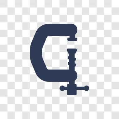 Kelepçe simgesi. Trendy kelepçe logo kavramı sanayi koleksiyonundan şeffaf arka plan üzerinde