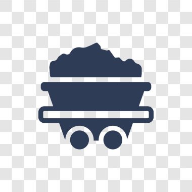 Kömür simgesi. Trendy kömür logo kavramı sanayi koleksiyonundan şeffaf arka plan üzerinde