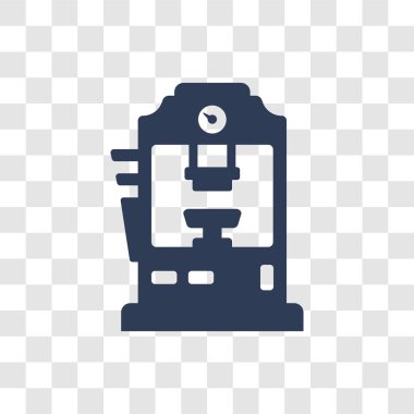 Basın makine simgesi. Trendy basın makine logo kavramı sanayi koleksiyonundan şeffaf arka plan üzerinde