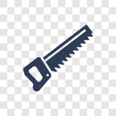 Simge gördüm. Trendy testere logo kavramı sanayi koleksiyonundan şeffaf arka plan üzerinde