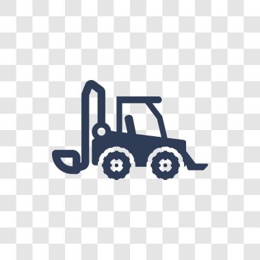 Skid yükleyici simgesi. Trendy skid loader logo kavramı sanayi koleksiyonundan şeffaf arka plan üzerinde