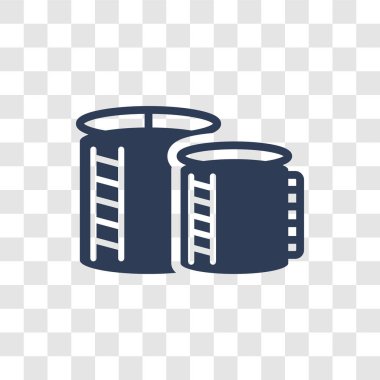 depolama Tank simgesi. Modaya uygun depolama Tank logo kavramı sanayi koleksiyonundan şeffaf arka plan üzerinde