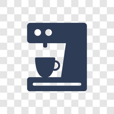 Kahve makinesi simgesi. Trendy kahve makinesi logo kavram mutfak koleksiyonundan şeffaf arka plan üzerinde