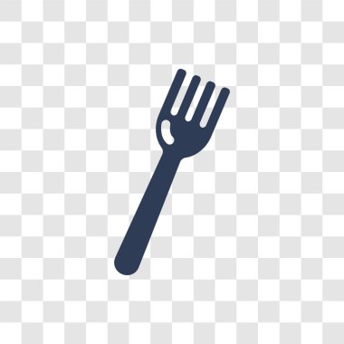 Çatal simgesi. Trendy çatal logo kavram mutfak koleksiyonundan şeffaf arka plan üzerinde