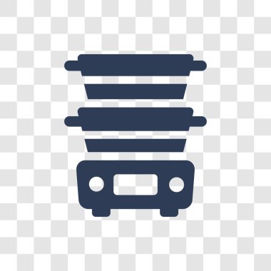 Vapur simgesi. Son moda vapur logo kavram mutfak koleksiyonundan şeffaf arka plan üzerinde