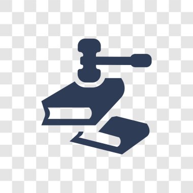 Hukuk ve adalet simgesi. Hukuk ve adalet koleksiyonundan şeffaf arka plan üzerinde trendy hukuk ve adalet logo kavramı